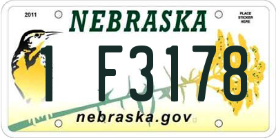 NE license plate 1F3178