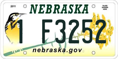 NE license plate 1F3252