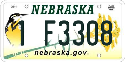 NE license plate 1F3308