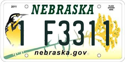 NE license plate 1F3311