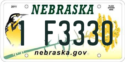 NE license plate 1F3330
