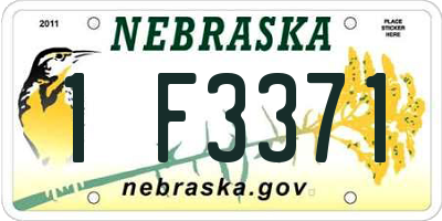 NE license plate 1F3371