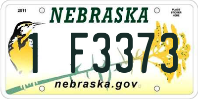 NE license plate 1F3373