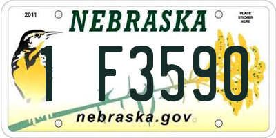 NE license plate 1F3590