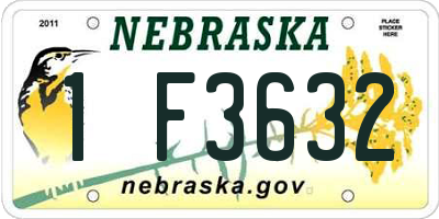 NE license plate 1F3632
