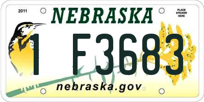 NE license plate 1F3683