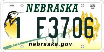 NE license plate 1F3706
