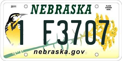 NE license plate 1F3707