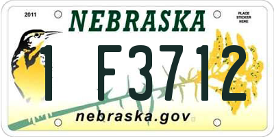 NE license plate 1F3712