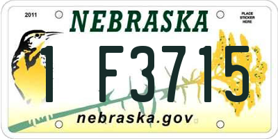 NE license plate 1F3715
