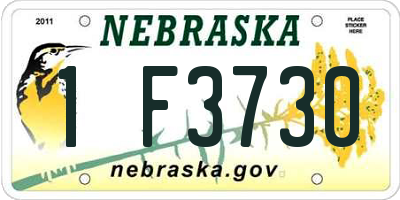 NE license plate 1F3730