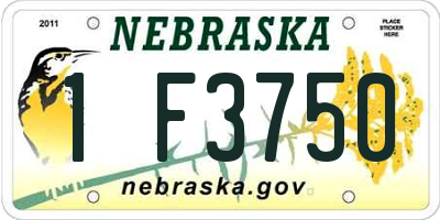 NE license plate 1F3750