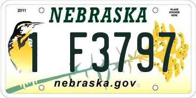 NE license plate 1F3797