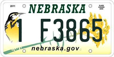 NE license plate 1F3865