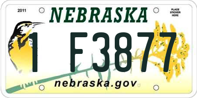 NE license plate 1F3877