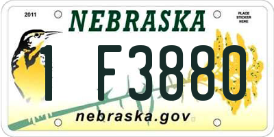 NE license plate 1F3880