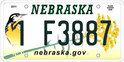 NE license plate 1F3887