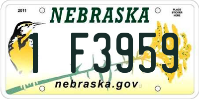 NE license plate 1F3959