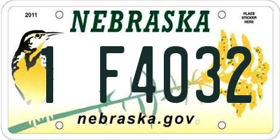 NE license plate 1F4032
