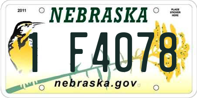 NE license plate 1F4078