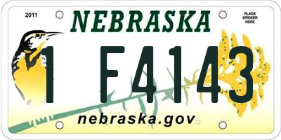NE license plate 1F4143