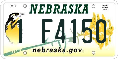 NE license plate 1F4150