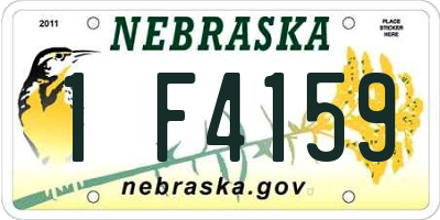 NE license plate 1F4159