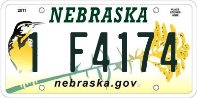NE license plate 1F4174