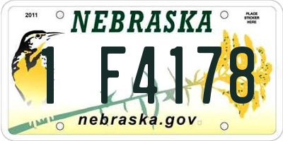 NE license plate 1F4178