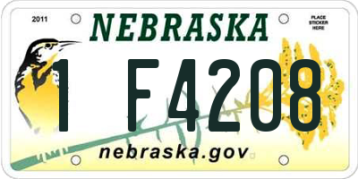 NE license plate 1F4208