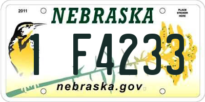 NE license plate 1F4233