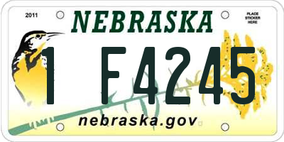 NE license plate 1F4245