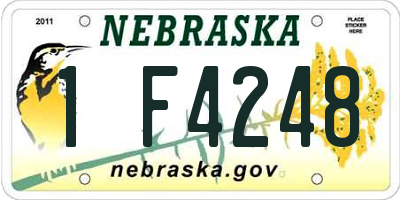 NE license plate 1F4248