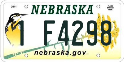 NE license plate 1F4298