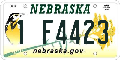 NE license plate 1F4423