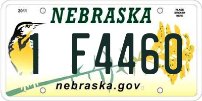 NE license plate 1F4460