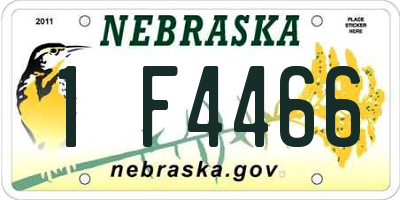 NE license plate 1F4466