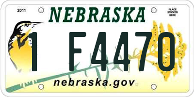 NE license plate 1F4470