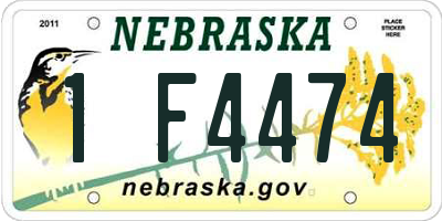 NE license plate 1F4474