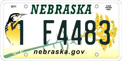 NE license plate 1F4483
