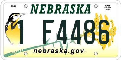 NE license plate 1F4486