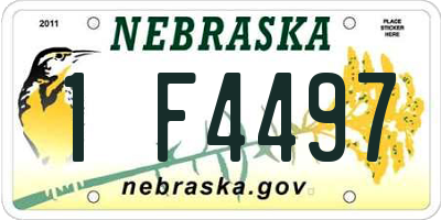 NE license plate 1F4497