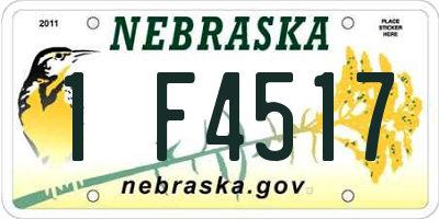 NE license plate 1F4517