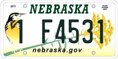 NE license plate 1F4531