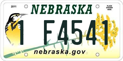NE license plate 1F4541
