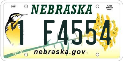 NE license plate 1F4554