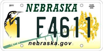 NE license plate 1F4611