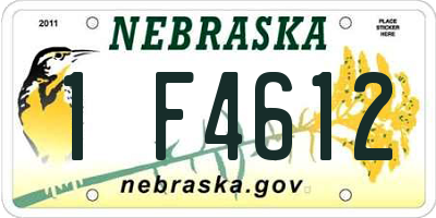 NE license plate 1F4612