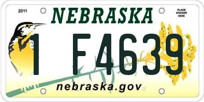 NE license plate 1F4639