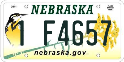 NE license plate 1F4657